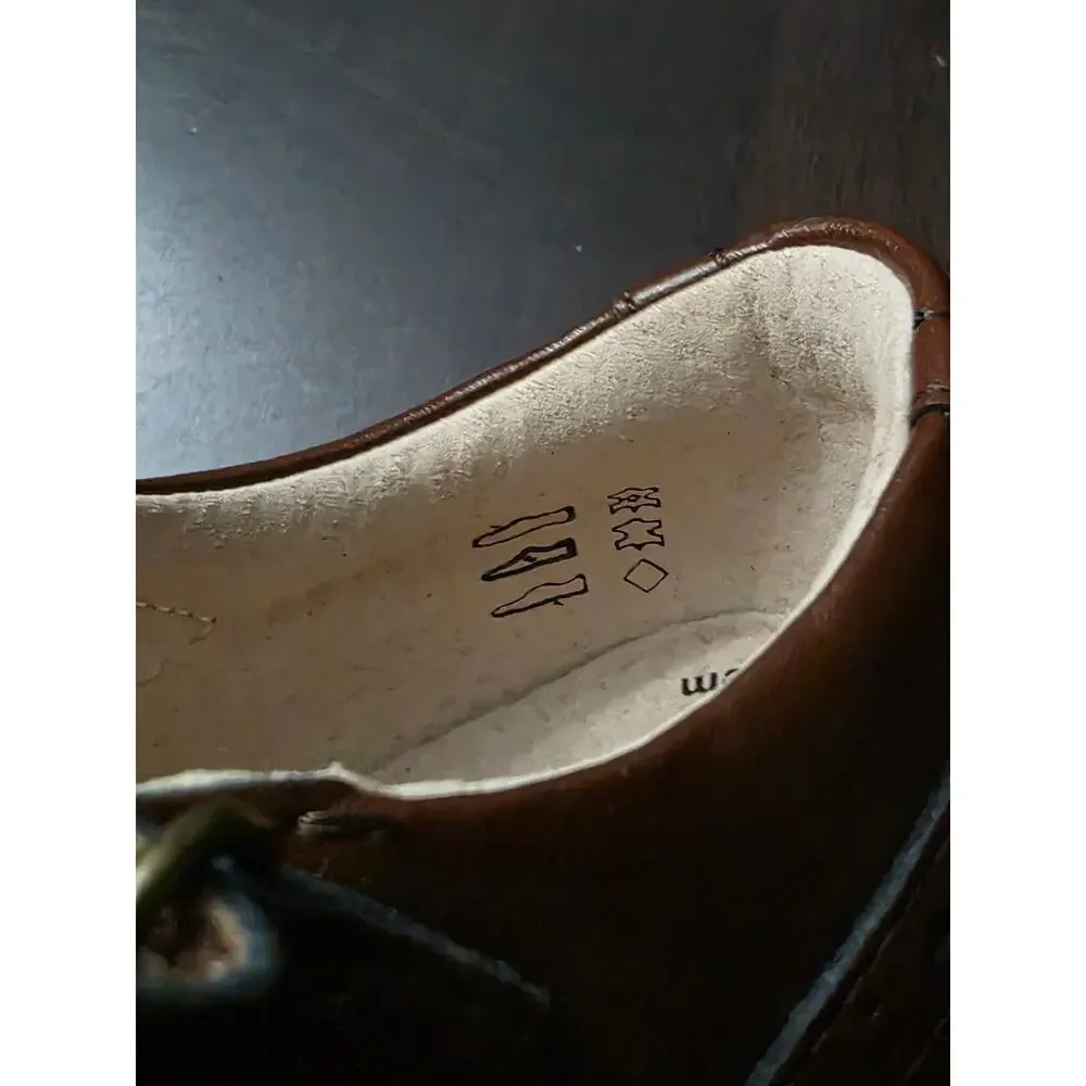 Footmates Lydia Brown Tooled Leather Mary Janes Size 13